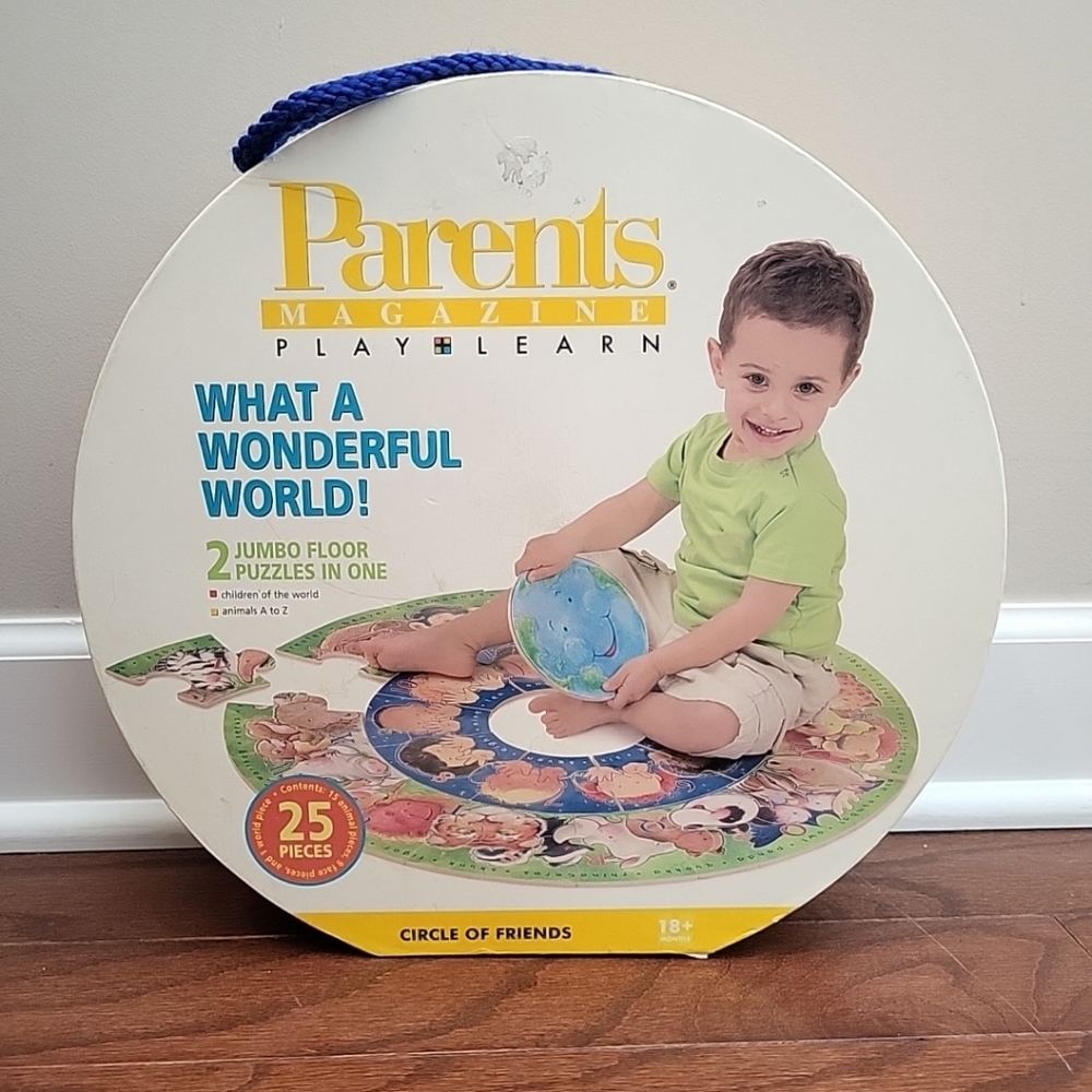 Parents Magazine Play Learn "WHAT A WONDERFUL WORLD" 25 Piece Jumbo Floor Puzzle